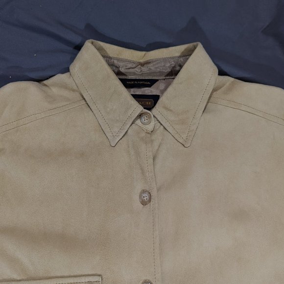 Coach | Vintage 100% Suede Women's Button Up Jacket Beige Large - Picture 4 of 6